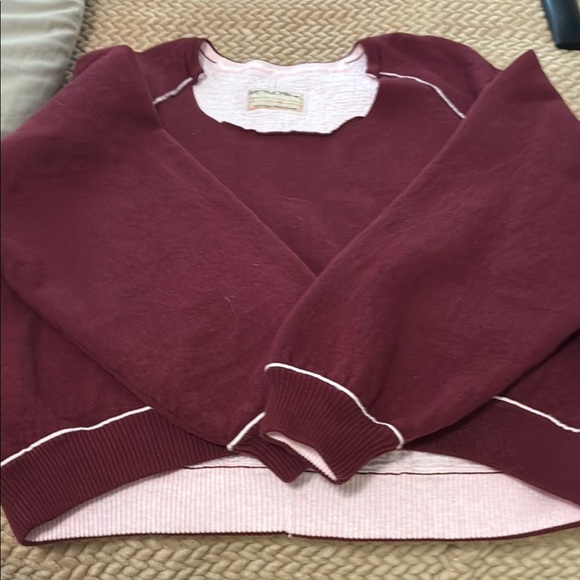 We The Free Burgundy and Pink Crew Neck Sweater - Picture 4 of 4